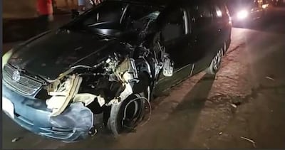 El automóvil implicado en el percance fatal ocurrido en Ciudad del Este.