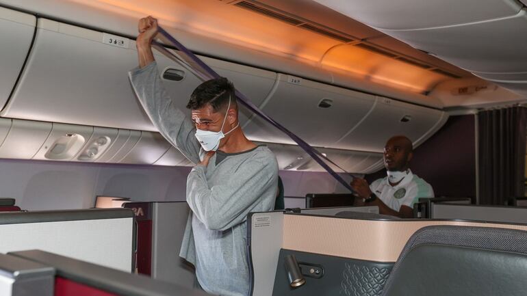 Palmeiras realizó una serie de actividades físicas y mentales durante el largo viaje a Emiratos Árabes Unidos, donde disputará el Mundial de Clubes.