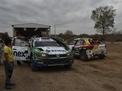El VW Polo FTI R5 de Augusto Bestard después de instalar el GPS en el Parque Cerrado del Rally del Chaco.