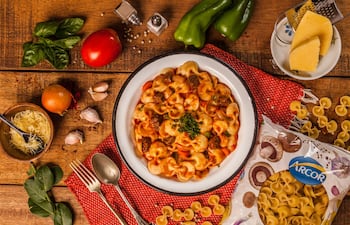 Fideos moñito Arcor.