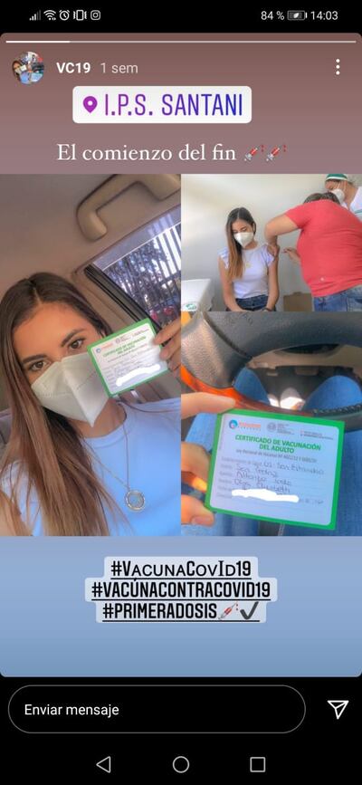 Joven funcionaria de IPS Santaní fue inmunizada