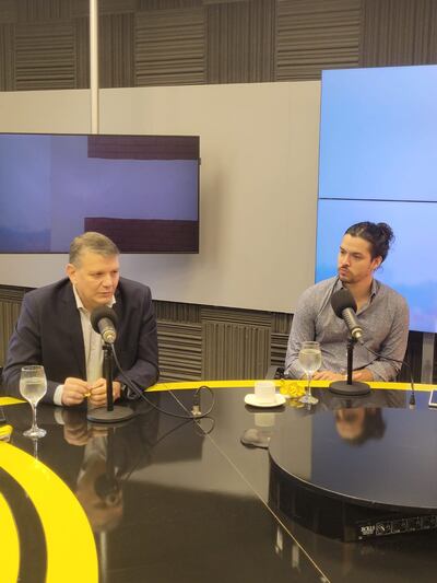 Viceministro de Transporte, Óscar Stark; Mauricio Maluff, Organización de Pasajeros del Área Metropolitana (OPAMA).