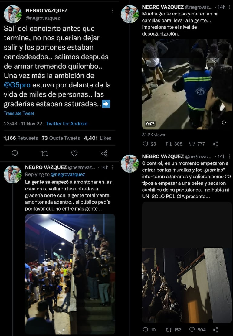 Uno de los relatos sobre la desorganización en el concierto de Bad Bunny.