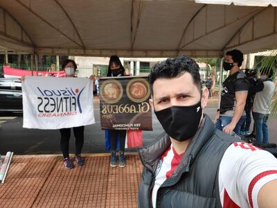 Manifestación de propietarios de gimnasios en el Este.