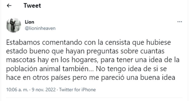 Censo 2022: No se incluyeron consultas sobre las mascotas.