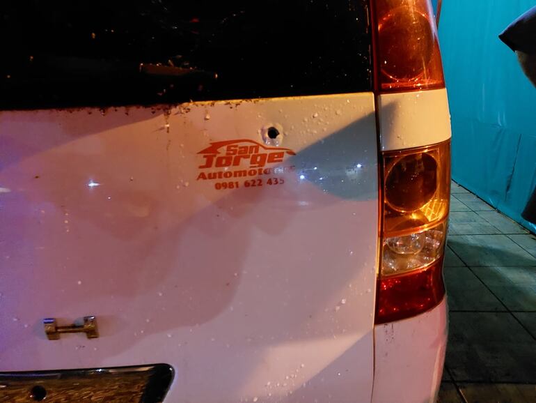 Lugar en el que impactó una de las balas.