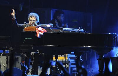 Charly García durante su concierto en Paraguay en el año 2011.