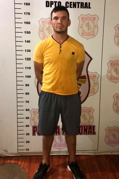 Víctor Manuel Glitz Velázquez, preso en el departamento Investigaciones de Central.