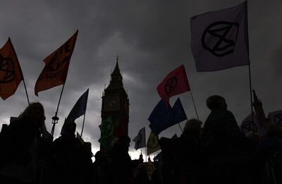 Activistas ambientalistas protestan en Londres, el pasado lunes.