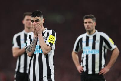 Miguel Almirón, futbolista del Newcastle, durante la final de la Copa de la Liga contra el Manchester United en el estadio Wembley de Londres.