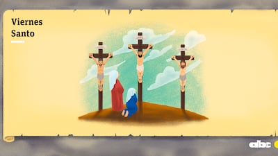 Pasión de Cristo, ilustrada por ABC Color.
