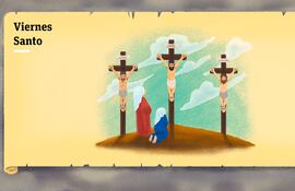 Pasión de Cristo, ilustrada por ABC Color.
