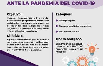 Flyer de la convocatoria “Proyectos de Innovación Social ante la Pandemia del COVID-19”.