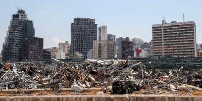 Una vista de una zona portuaria destruida en la explosión del puerto del 4 de agosto, en Beirut, Líbano, el 1 de agosto de 2021.