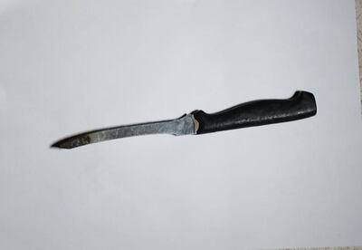 El cuchillo que supuestamente tenía la adolescente para perpetrar el asalto.
