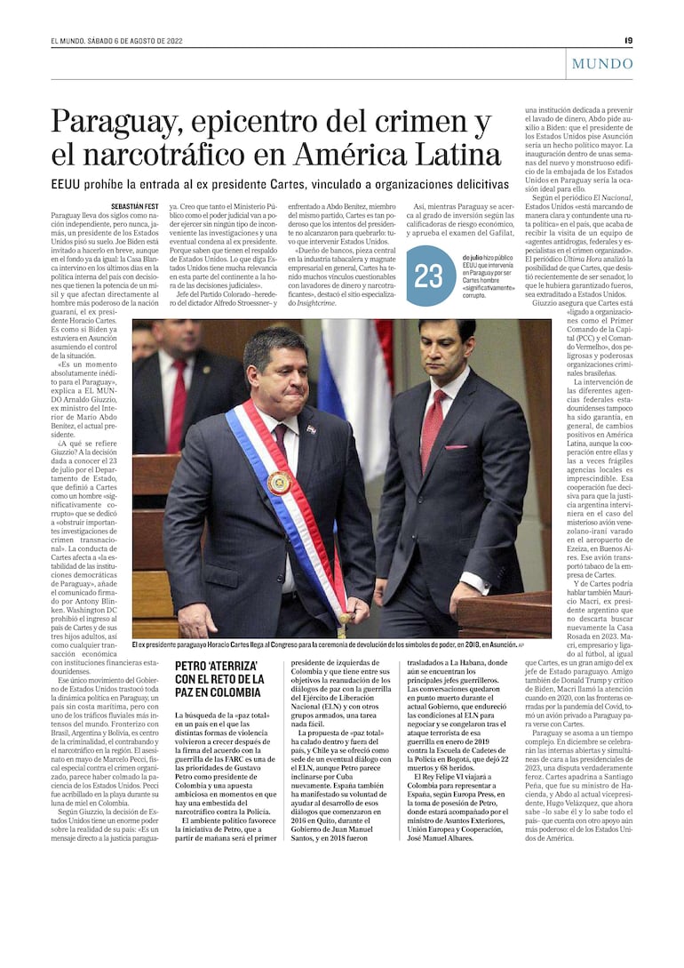 Medios internacionales se hacen eco del “veto” a Cartes en EE.UU.