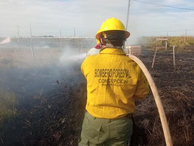 Esta siesta se incendió un pastizal a unos 4 kilómetros del casco urbano de Concepción.
