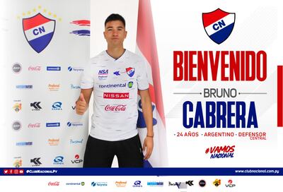 Bruno Cabrera fue presentado en Nacional