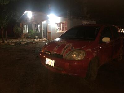 El vehículo incautado del mecánico en la sede de la comisaría 22ª de Ciudad del Este.