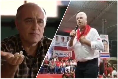 A la izquierda, captura del extracto de la serie Merlí, la cual Arnoldo Wiens copió para su discurso.