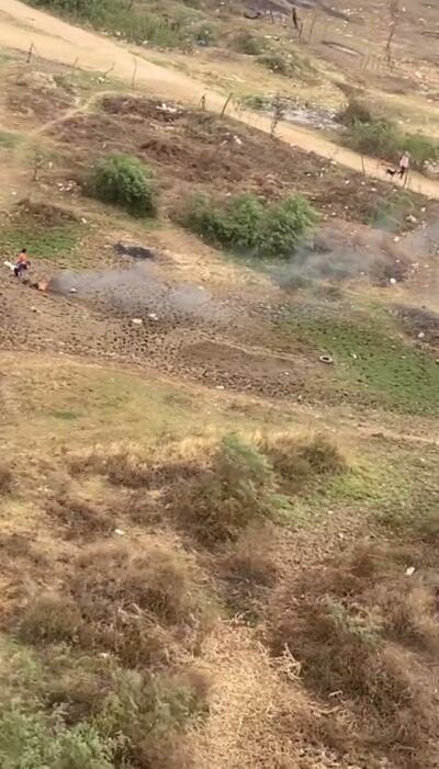 Quemazón en zona del Cerro Lambaré