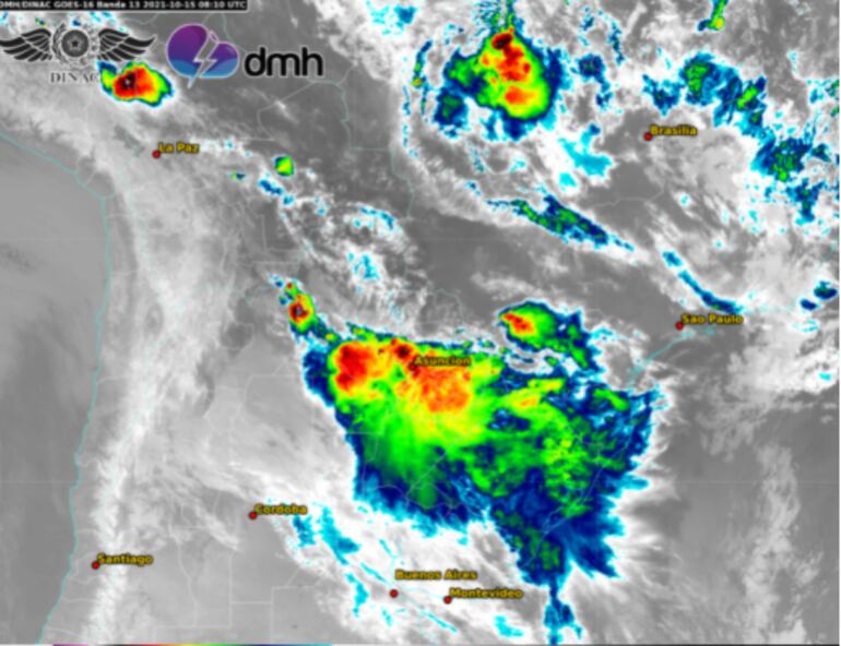 Núcleo de tormenta que se cierne sobre nuestro país.