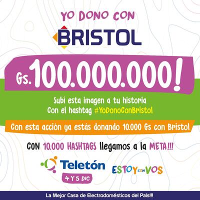 Para sumar entre todos, la empresa lanza el desafío “Yo dono con Bristol” en sus redes sociales.