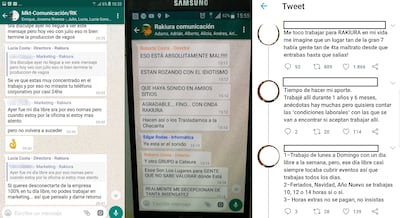 Estas son algunas de las capturas divulgadas para denunciar a los altos jefes de Rakiura.