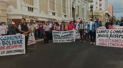 Protesta frente al Indert. (Captura de video/Gentileza).