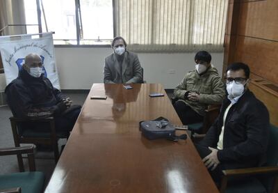 En una conferencia de prensa presentaron hoy la candidatura de Federico Franco (Juntos Podemos).