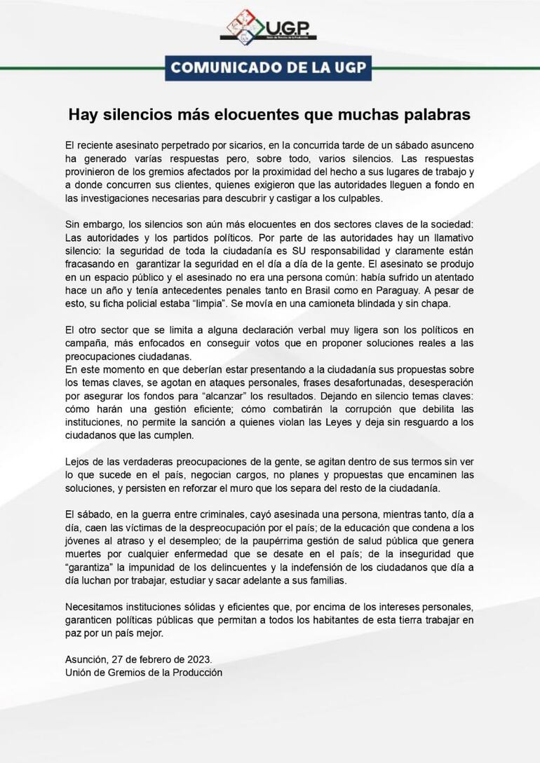 "Hay silencios más elocuentes que muchas palabras"