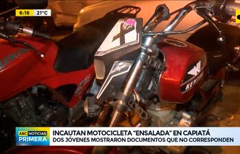 Incautan motocicleta “ensalada” en Capiatá