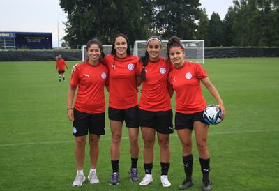 Fany Gauto, Lice Chamorro, Rosa Miño y Camila Arrieta, integrantes de la selección paraguaya.