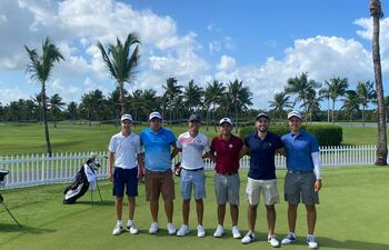 Franco Fernández (i), Daniel Cano, Héctor Ortega, Ezequiel Cabrera, Arnaldo Acosta y Erich Fortlage.