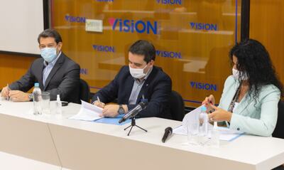 Carlos Ávalos, Isaac Godoy, viceministro de Mipymes, y Silvia Bracho.