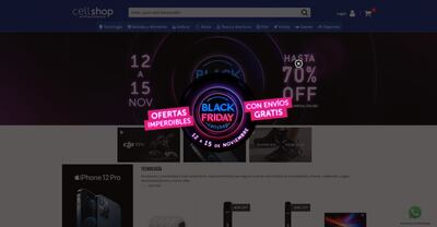 Los envíos son gratuitos al comprar desde la página web de Cellshop Importados.