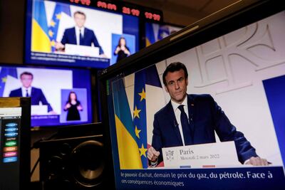 El presidente de Francia,  Emmanuel Macron, dirigió un mensaje a su país, en el marco del conflicto bélico entre Ucrania y Rusia.