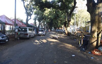 Zona del Ineram en donde se removió la carpa solidaria.