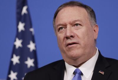 El jefe de la diplomacia de EE.UU., Mike Pompeo. Washington ofrece recompensa de US$ 7 millones   por información que lleve a la captura de un líder de  Al Qaeda,  Mohamed Abbatay.