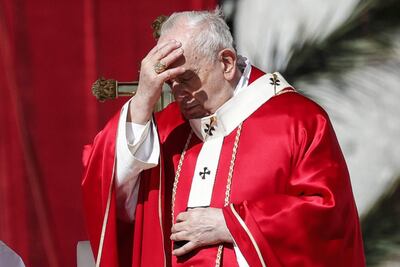 El papa Francisco hoy, durante la celebración del Domingo de Ramos, en la plaza San Pedro del Vaticano.