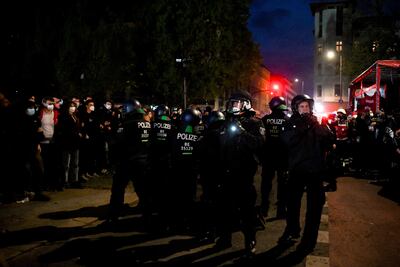 Protesta y manifestación en Berlín por el Primero de mayo.