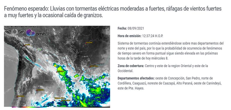 Aviso meteorológico vigente.