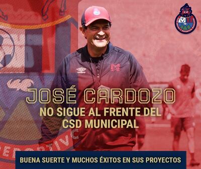 El Club Municipal anunció en redes sociales la salida de José Cardozo