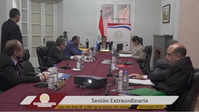 Sesión extraordinaria del Consejo de la Magistratura, luego de que se retirara el senador Pedro Santacruz.