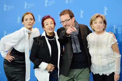 Ana Ivanova, Margarita Irún, Marcelo Martinessi y Ana Brun, cuando “Las Herederas” se presentó en el Festival de Cine de Berlín.