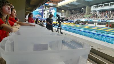 Un tanto incómodo el trabajo de los miembros de la prensa en el Centro Acuático Nacional. Misma situación se vivió en el predio del Parque Olímpico en Luque.