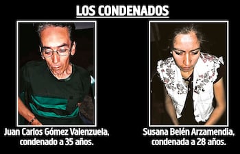 Juan Carlos Gómez Valenzuela, condenado. Susana Belén Arzamendia, condenada.