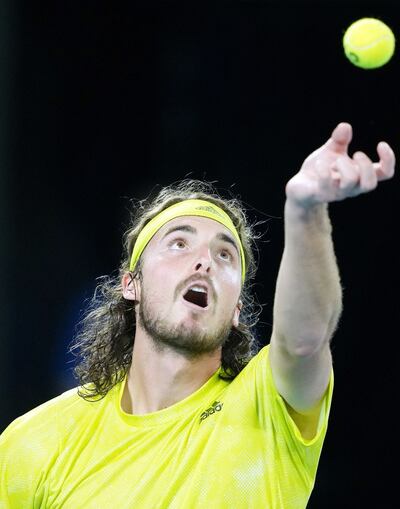 El griego Stefanos Tsitsipas, en el juego contra Rafa Nadal. EFE