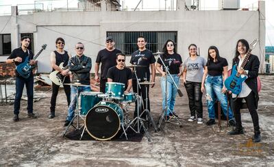 El grupo de rock Reciclaje durante la grabación del videoclip que será estrenado mañana.