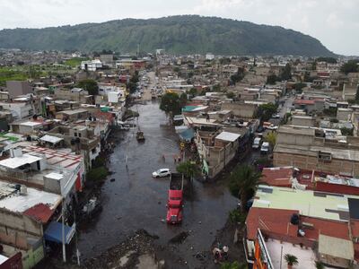 Colonias afectadas por las fuertes lluvias, en el municipio de Zapopan, estado de Jalisco (México). El desbordamiento del Arroyo El Seco a consecuencias de las lluvias, dejó severas inundaciones en cerca de 17 colonias del municipio del occidente del país.